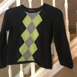 Marina Luna Argyle Wool Sweater - Large